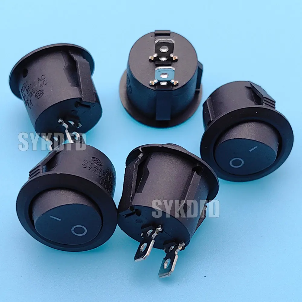 1-10pcs SPST Snap-in Switch ON Off 2 Pin Round Snap Rocker Boat Switch AC for Car Auto Boat Household Appliances