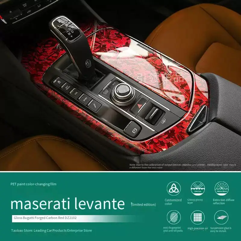 

For Maserati Levante/President Car-Styling 3D/5D Carbon Fiber Car Interior Center Console Color Molding Sticker Decals Parts