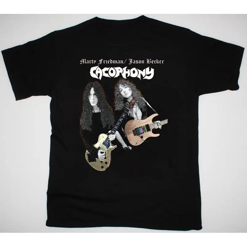 Camiseta Retro Cacophony Jason Becker Marty Friedman guitarra negra S 5Xl