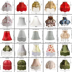European Retro Table Lamp Fabric Lampshade Resin Bedroom Decoration Bedside Lamp Home Indoor Wall Lamp  Floor Light Desk