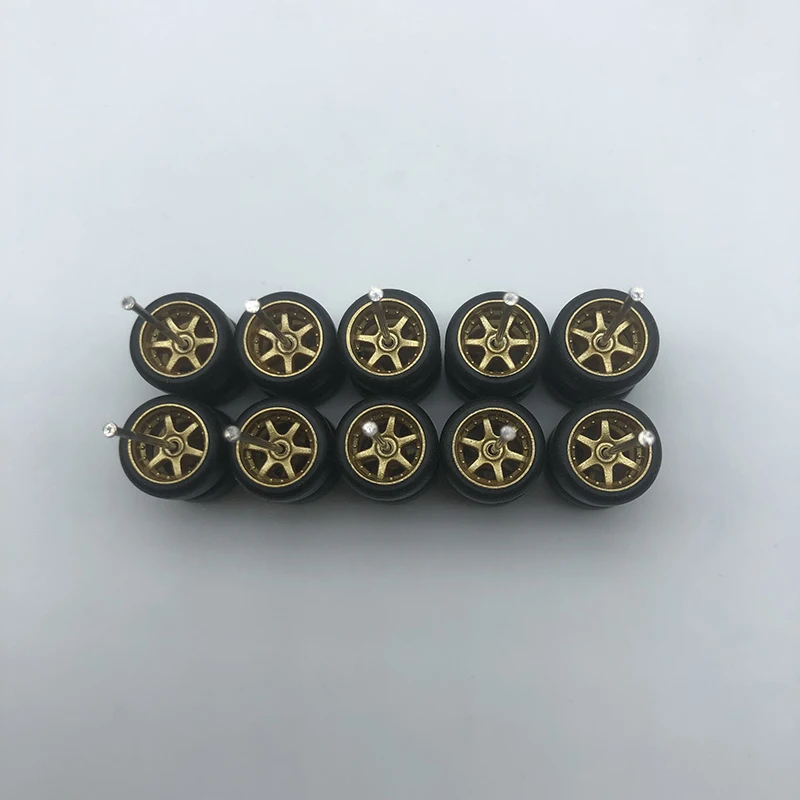 5sets 1/64 Metal Car Wheels Axle 0.8x25mm/28mm Hollow Shaft with Nails Pin For 1:64 HW/Matchbox/Tomeca Model Cars