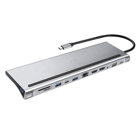 USB C Hub for HDMI Adapter High Quality 12-In-1 USB Type-C Hub to Dual for Hdmi Rj45 Multi USB 3.0 Power Adapter Docking