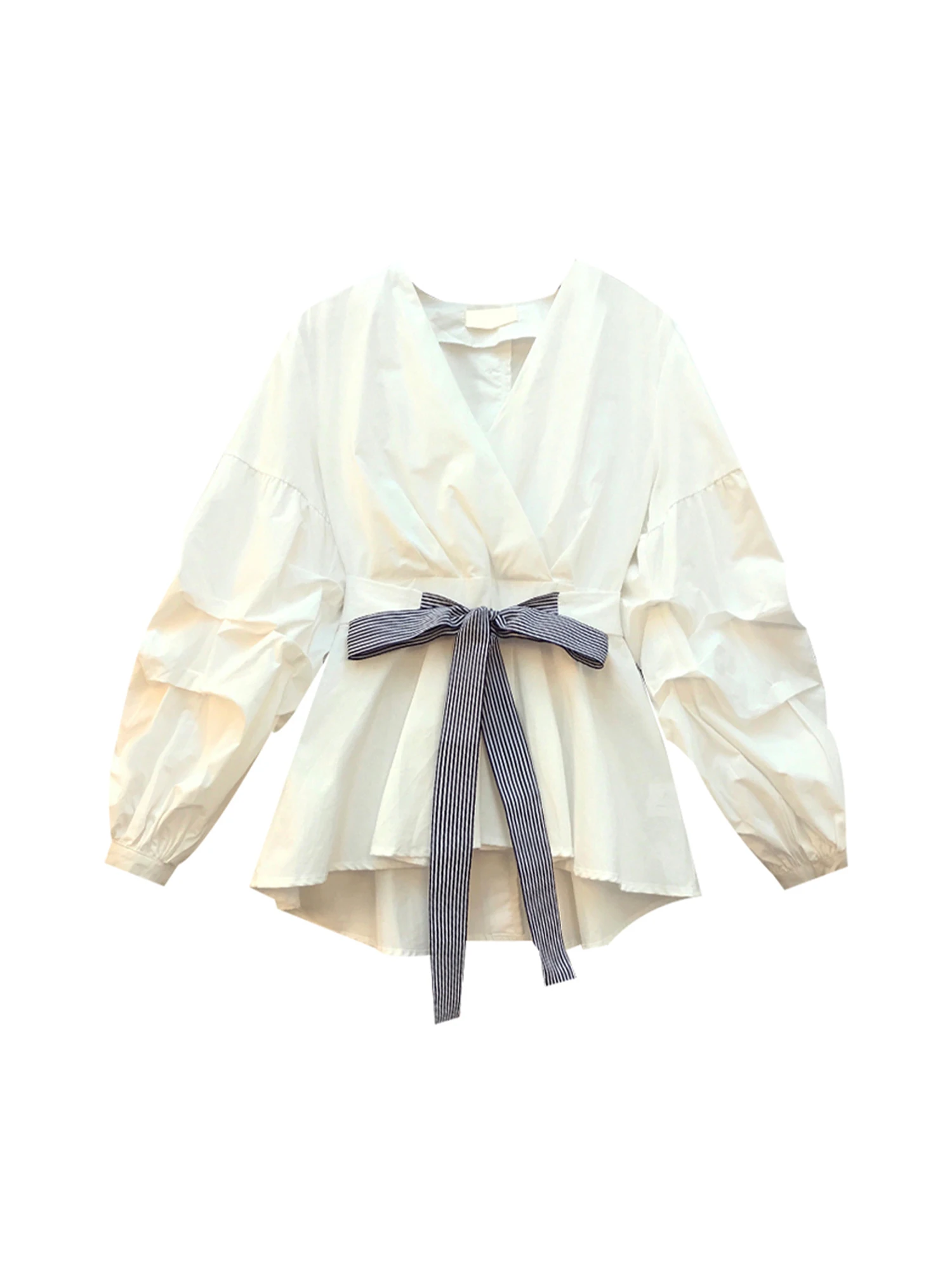 

Women's White Long Sleeve Shirts and Blouses Vintage Y2k 90s Aesthetic 2000s Elegant Long Sleeve V-Neck Bow Shirt Clothes 2025