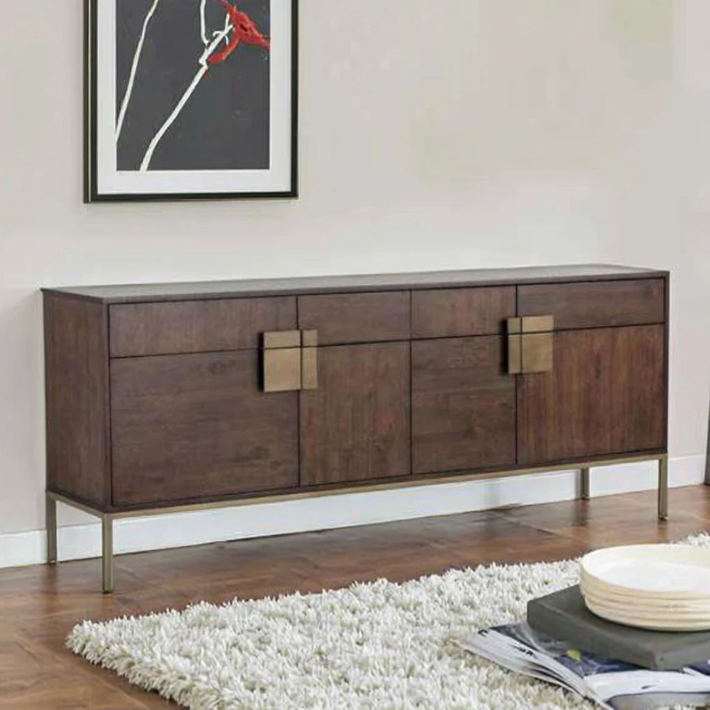 Z DU'S Modern Solid Wood Cabinet With 4 Drawers And 4 Doors. Eco-friendly And Durable Material, Suitable For Multiple Scenes.Z