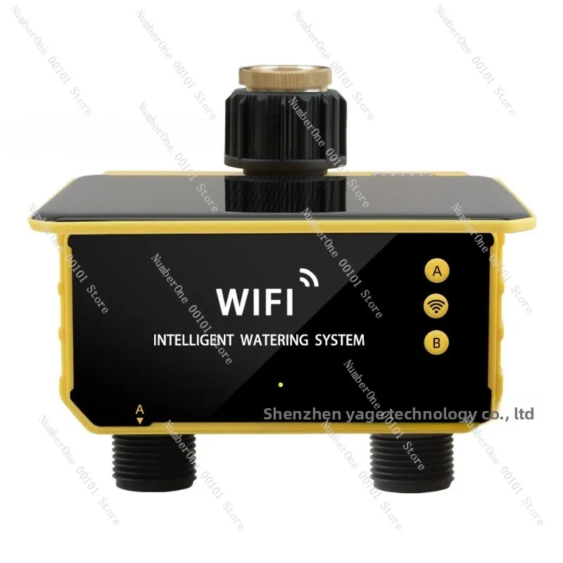 Solar Tuya WiFi Water Timer Dual Outlets Smart Irrigation Controller Garden Lawn Pool