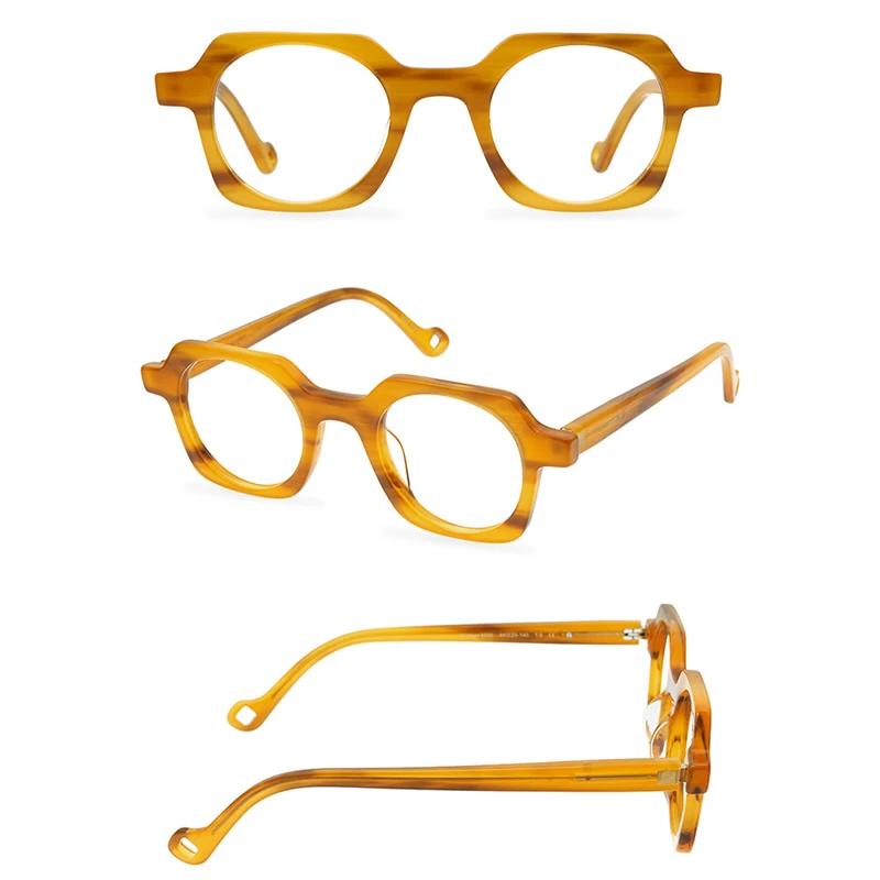 Belight Optical New Arrival Men Women Fancy Vintage Retro Acetate Square Shape Spectacle Frame Precription Lens Eyeglasses 9590