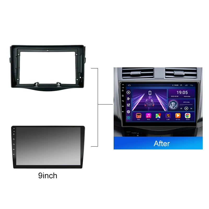 Car Radio Fascia For Toyota RAV4 RAV 4 2007 2011 9 Inch 2 Din Dashboard Installation Frame Panel Trim Kit