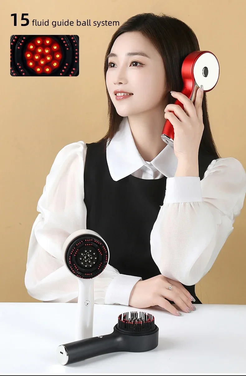 Women’s Hair Growth Comb Red Light Therapy Scalp Detection Massager Electric Hairstyling Equipment for Hair Loss Thinning