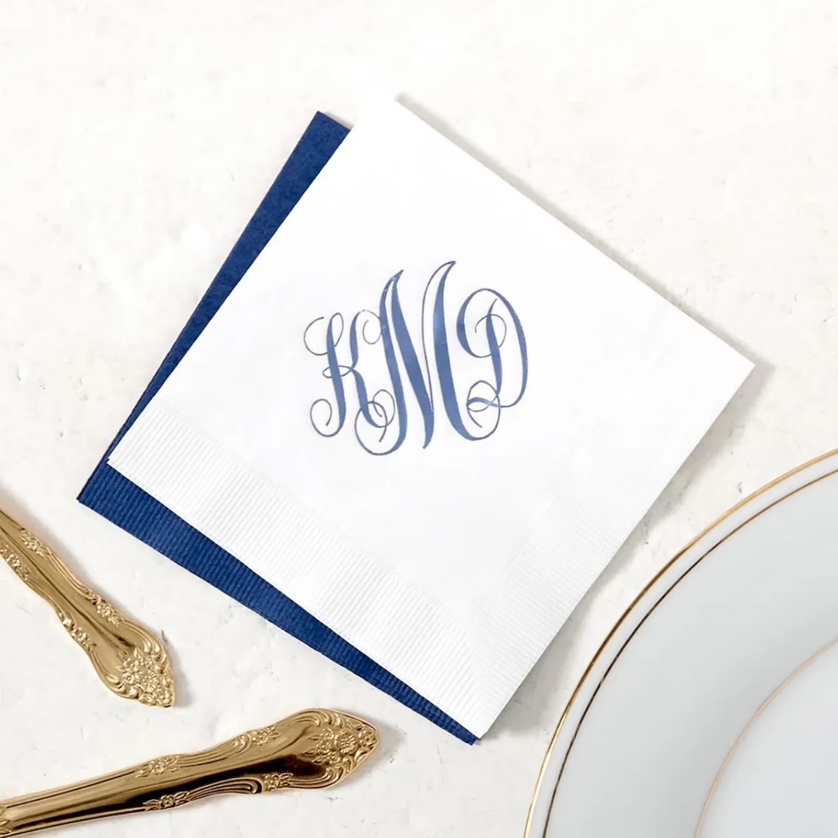 

50pcs Personalized Monogram Napkins - Romantic Monogram - Cocktail Napkin, Foil Stamped Napkin, Party Decoration, Hostess Gift,