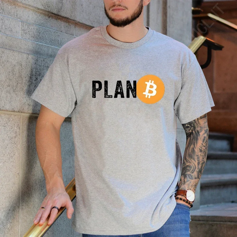 Men Plan B Cryptocurrency Bitcoin Funny T Shirts for Men Tops Classic Men Fashion Street T-Shirt Short Sleeve Tees Birthday Gift - view 4