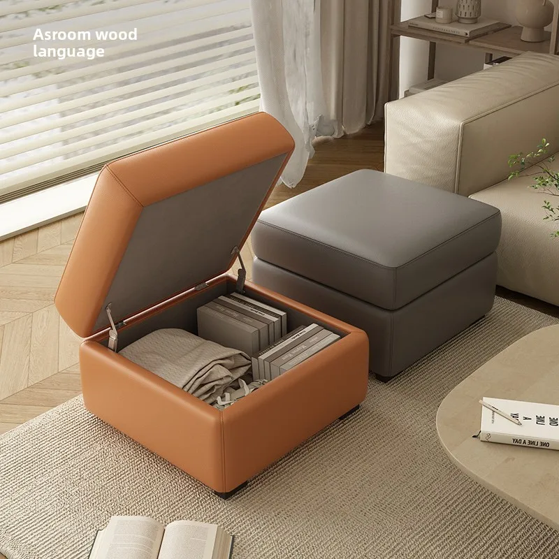 

Living room home cloakroom long storage sofa stool clothing store leather low stool footstool light luxury