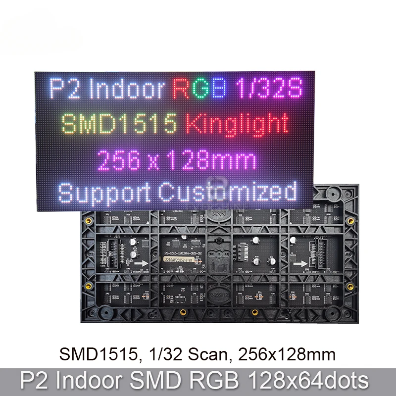 

BOTAI High Resolution P2 256*128mm SMD1515 128x64 Pixel RGB Full Color Indoor LED Panel Matrix LED Advertising TV Display Screen