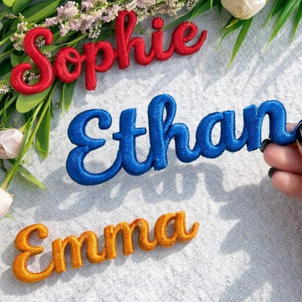 Custom Name Embroidered Patch 5.7cm Height Personalized Sew‑On Name Applique For Clothing Bag Jacket DIY Decoration