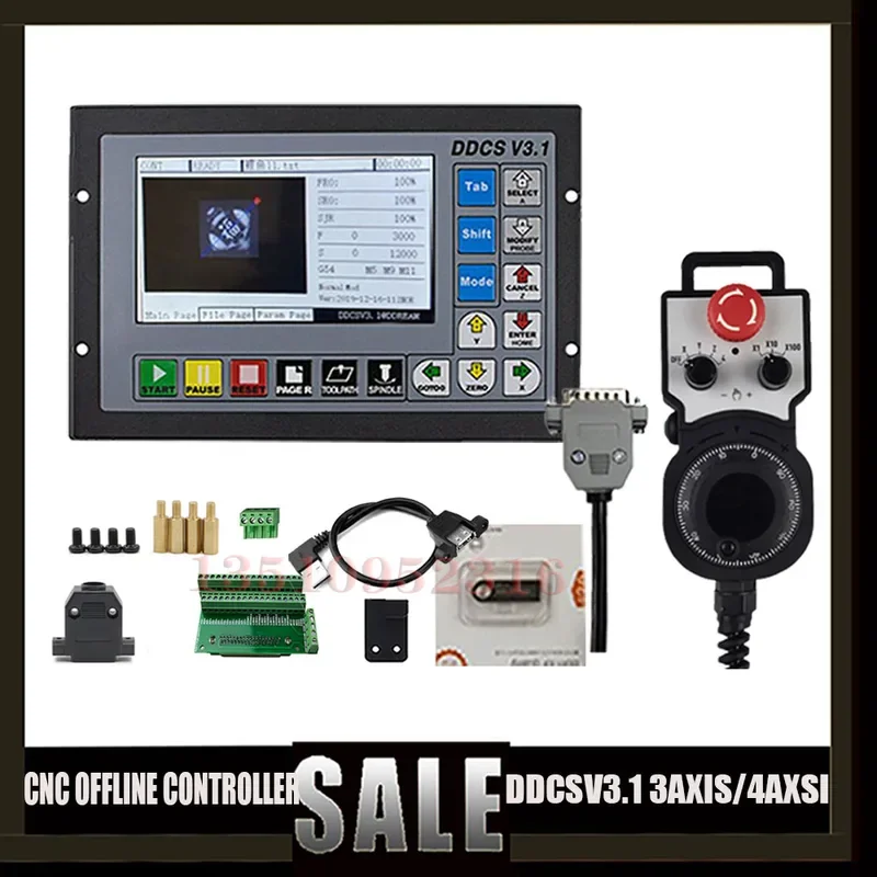 Ddcsv3.1 controlador de movimiento sin conexión Cnc de código G de 3/4 ejes para máquinas de grabado y fresado Ddcs V3.1 volante electrónico de 4 ejes Mpg