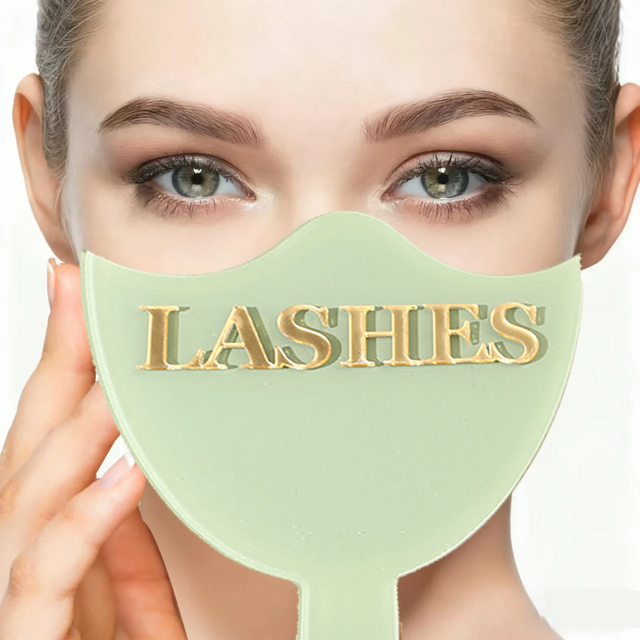 Professional Eyelash Extension Mirror - High Definition Glass, with Handle for Precision Lashing & Makeup