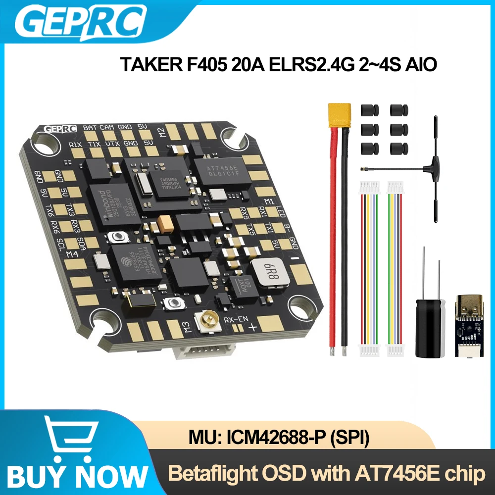 GEPRC TAKER F405 20A ELRS2.4G 2~4S AIO FC&ESC Betaflight OSD with AT7456E Chip for RC FPV DarkStar22 Quadcopter  Accessories