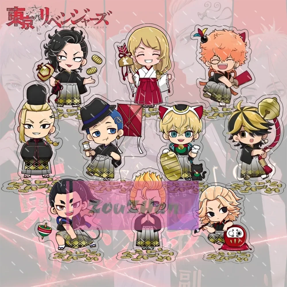 Anime Figure Tokyo Revengers Manjiro Ken Takemichi Hinata Atsushi Acrylic Stand Model Plate Gold and jade vied with each other