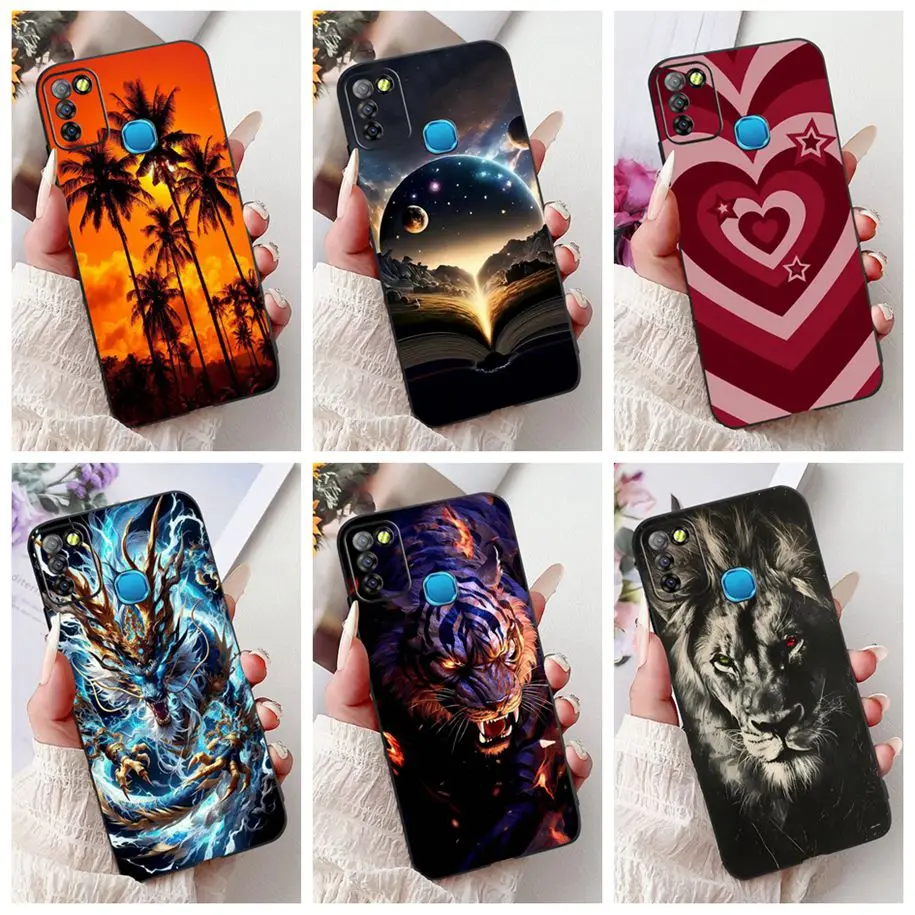 Чехол для Infinix Smart 5 2020, чехол Hot 10 Lite Funda X657 X657C X657B, популярный мягкий силиконовый противоударный бампер Dragon Love Heart Чехол для Infinix Smart 5 2020, чехол Hot 10 Lite Funda X657 X657C X657B, популярный мягкий силиконовый противоударный бампер Dragon Love Heart