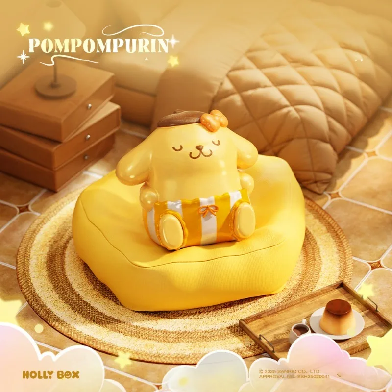 Figura de la serie de sofás con cojín suave de la familia Sanrio |   Hello Kitty Kuromi My Melody Cinnamoroll Caja ciega de juguete |   Decoración de escritorio