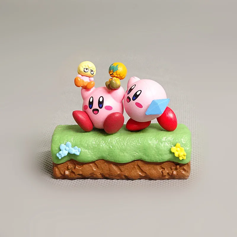 Kawaii Anime Kirby Figures Pink Kirby Waddle Dee Doo Cupid Doughnut Kirby Collect Mini Toys Dolls Action Toy Birthday Girl Gifts