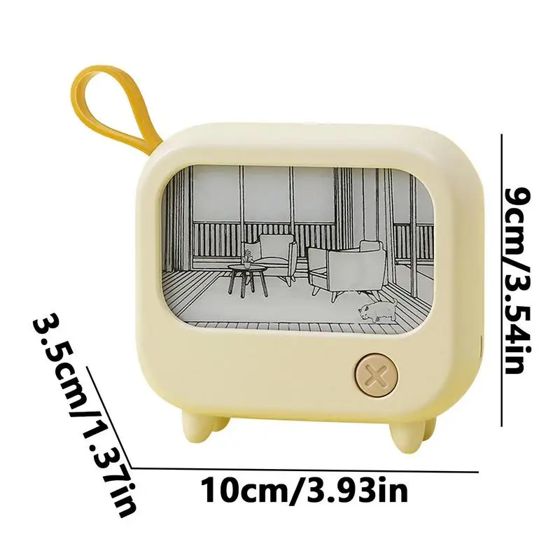 TV Painting Night Light Creative Led Light Kawaii Painting Night Lamp Cute Desktop Ornament Mini Room Party Decor Birthday Gift