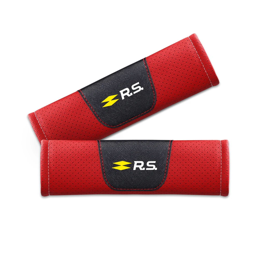 1PCS High quality leather car seat belt shoulder pad for Renault RS Clio Scenic Megane Koleos Arkana Espace Interior Accessories