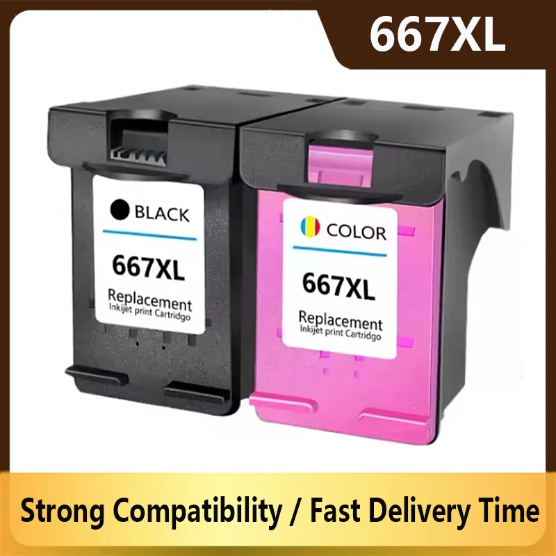 667XL Ink Cartridges For HP 667 HP667 XL Replacement Compatible Deskjet 1275 2374 2375 2376 2775 2776 6475 Printer
