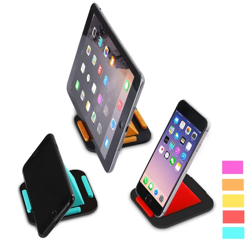 Supporto universale per telefono per pavimento da tavolo Design piramidale in silicone antiscivolo regolabile a 4 angoli per IPhone IPad Samsung Xiaomi 4-11"