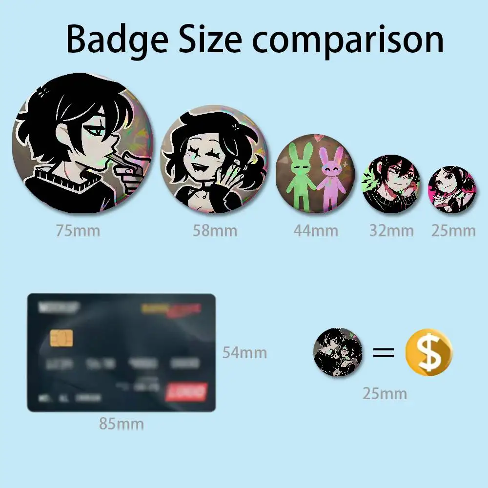 Andrew Ashley Graves Leyley Coffin Enamel Pin Tinplate Round Brooch Cosplay Nijigen Otaku Culture Badge 58mm 44mm 32mm 75mm 25mm