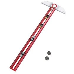 HONGDUI MT-2465 PRO Scriber Marking T Square Ruler Aluminum Alloy Hole Positioning Marking Gauge 600mm
