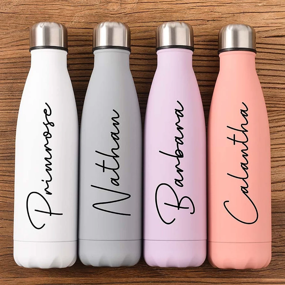 Personalisierte Wasser Flasche Benutzerdefinierte Isolierte Flasche Sport Wasser Flasche Heißer Kalten Thermos Hochzeit Geschenke Brautjungfer Trinkgläser