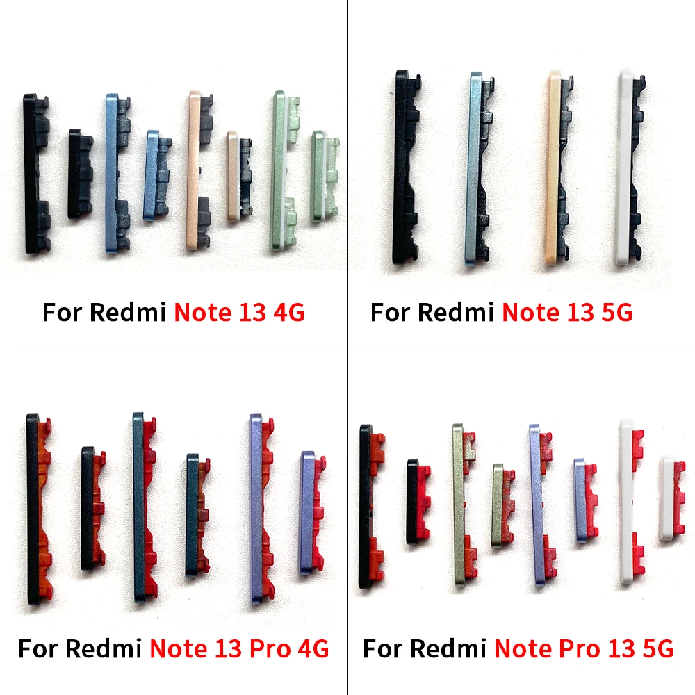 ปุ่มด้านข้างใหม่ปุ่มปรับระดับเสียงและอะไหล่สำหรับเสี่ยวมี่ เรดมี่หมายเหตุ 13 4G หมายเหตุ 13 โปร 5G