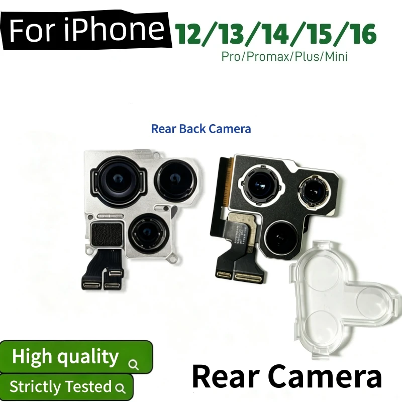 Rear Back For IPhone12-16 Series Pro Max12 13 Mini 14 15 Plus Assembly Back Camera Main Lens Flex Cable Module Replacement Parts