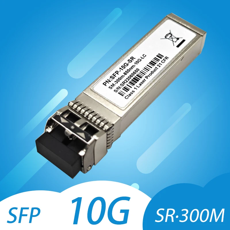 10G Multimode SFP+ LC Module, 10GBase-SR Fiber Transceiver for Cisco SFP-10G-SR, Mikrotik S+85DLC03D, Ubiquiti MMF 850nm 300m