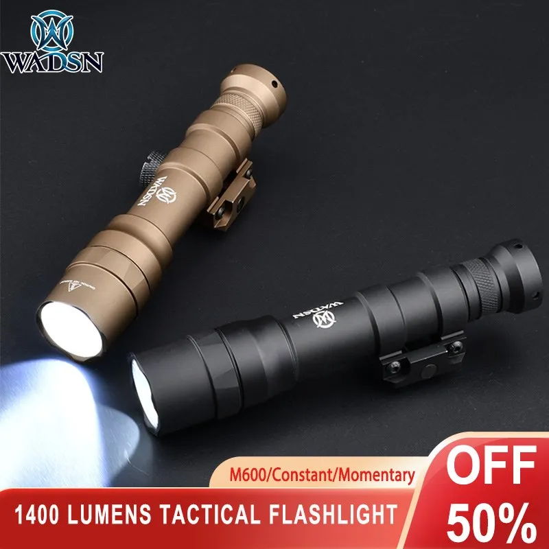 

WARSN M600 M600DF Tactical Metal Flashlight Airsoft White LED Scout Light 20MM Rail Hunting Weapon 1400 Lumen Illumination Light