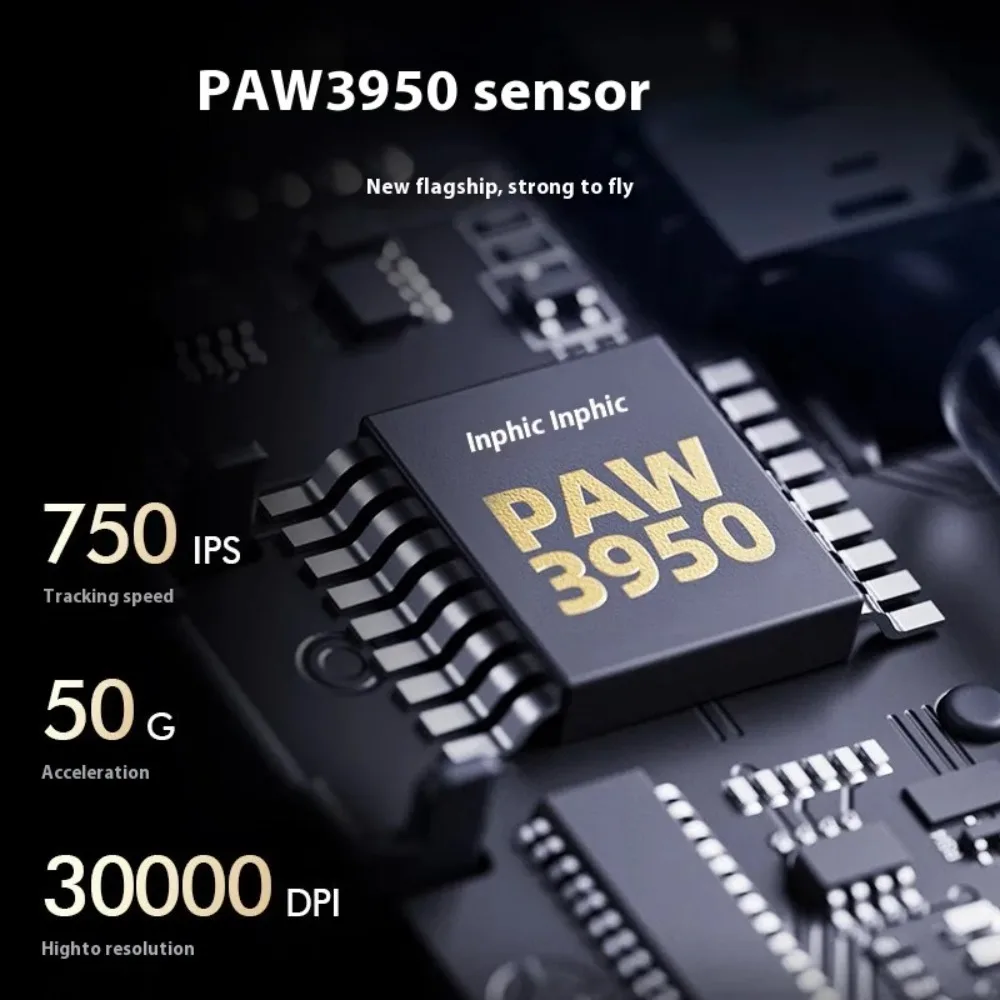 INPHIC IN9 Ultra Mouse OLED-Display Tri-Mode PAW3950 E-Sport-Gamer-Maus Lange Lebensdauer Ergonomisches 8K-Rücklaufrate Geschenk