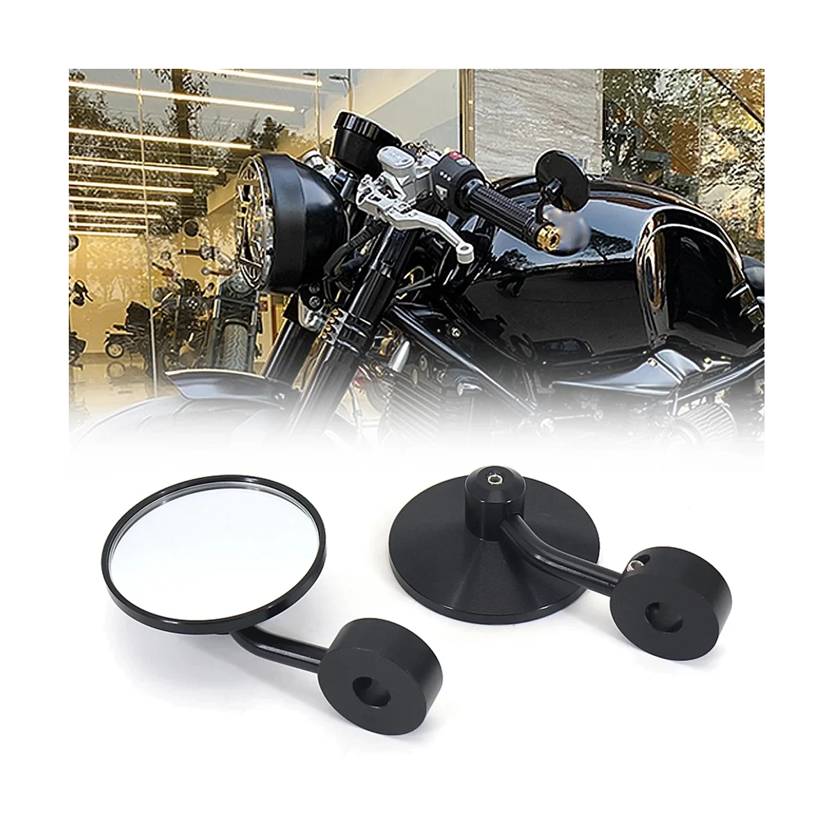 Motorcycle Rearview Handle Bar End Mirrors Round Convex Mirror Side Mirror for BMW R9T RNINET RnineT R NINE T R NINET