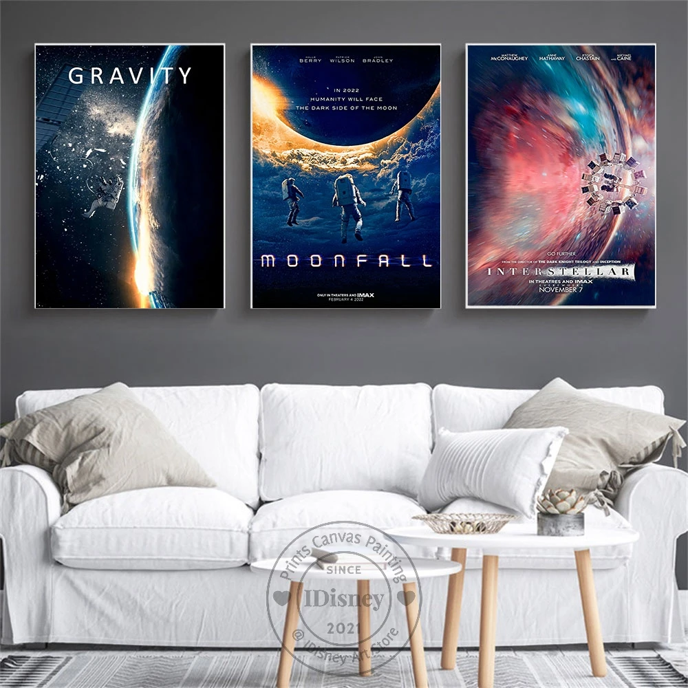 

Moonfall Movies Poster Astronaut Gravity The Dark Side Of Moon Prints Canvas Painting Wall Art Picture Living Room Home Decor