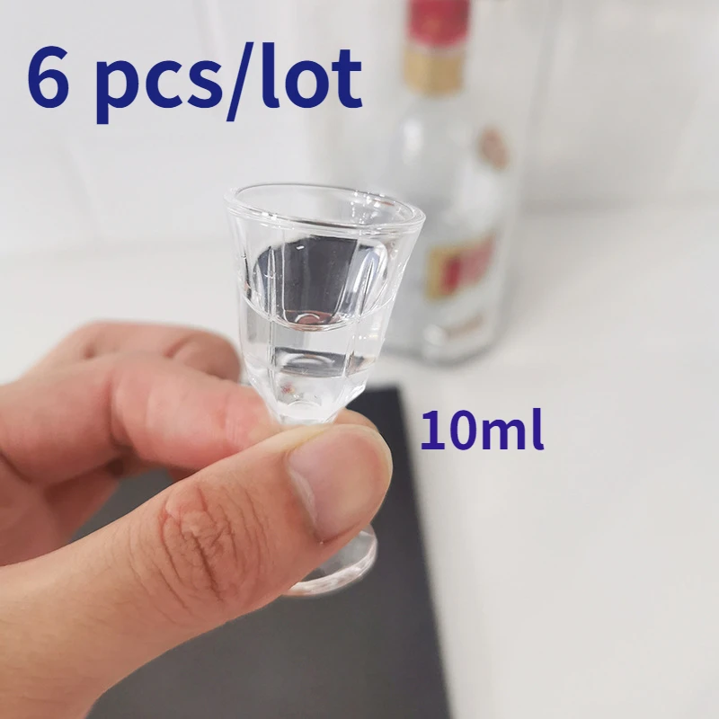 Verre à liqueur de petite capacité, gobelet à spiritueux, distributeur de vin, gobelet transparent, verres de normalisation, vente en gros, 10ml, 6