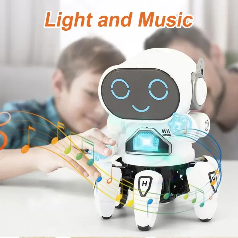 Robot poulpe interactif - Jouet éducatif STEM avec 6 bras, lumières et musique pour bébés et enfants