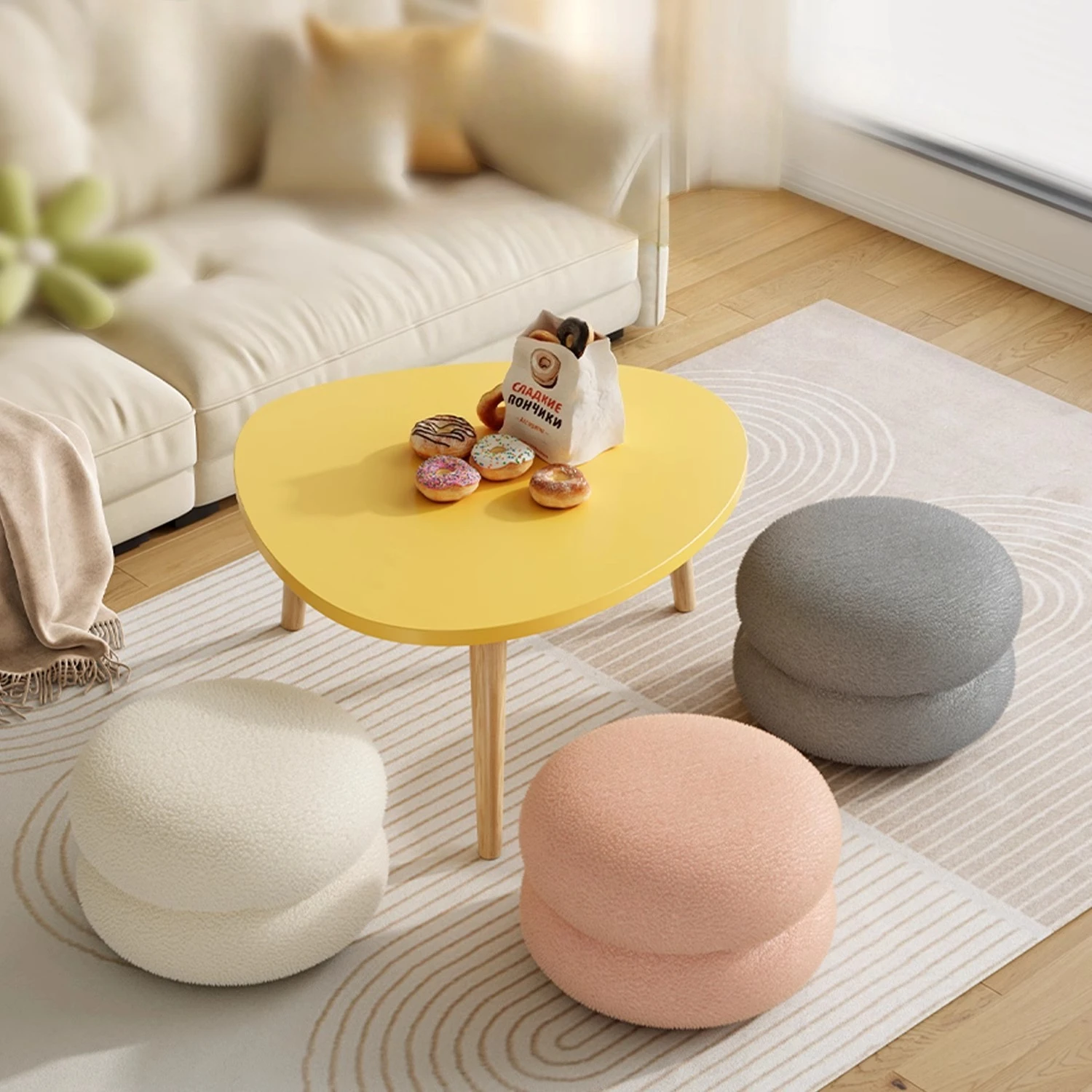 Taburete de porcelana moderno con cojín grueso de terciopelo, banco para cambiar zapatos, asiento de maquillaje, reposapiés para salón, taburete acolchado que ahorra espacio, regalo.