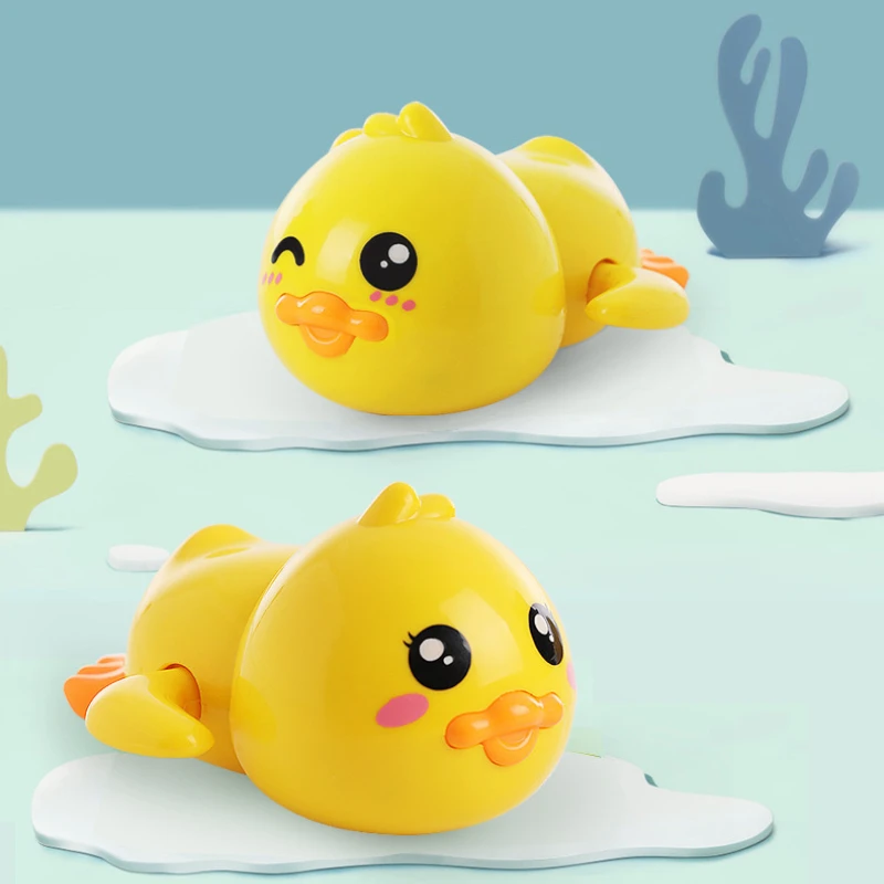 Cute Swimming Duck Bath Toys for Toddlers Floating Wind Up Toys for 1-3 Year Old Boy Girl Newborn Baby Bathtub Clockwork Toys