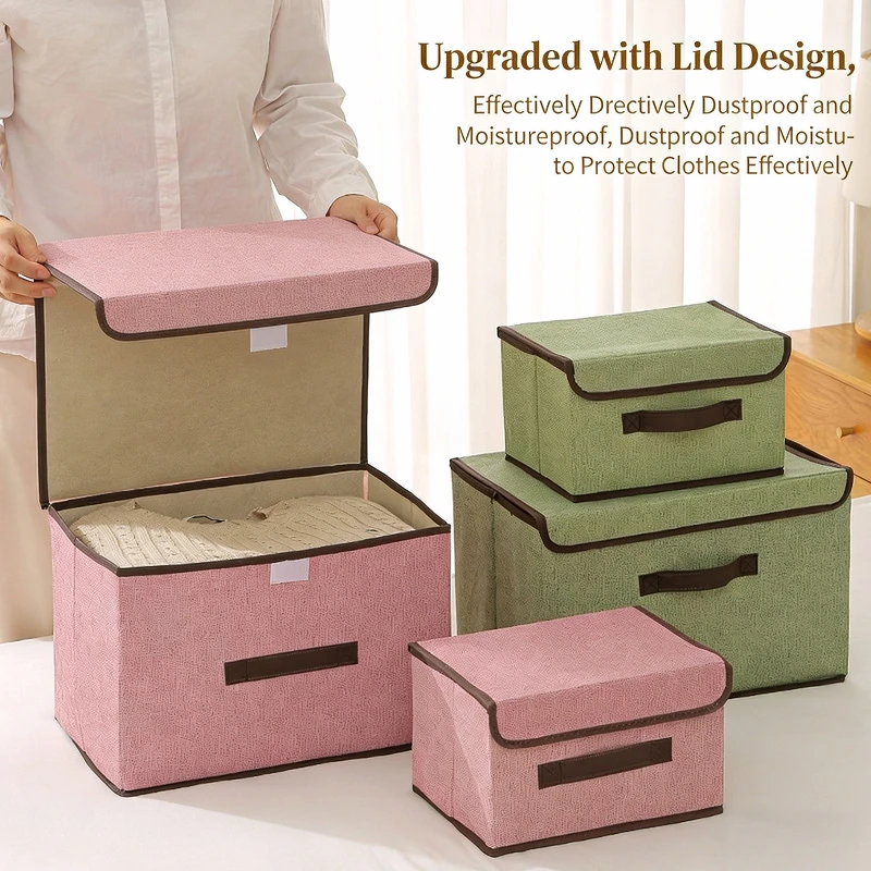 

Clothing Storage and Organization Sundries Organizer for Underwear Dustproof Non Woven Multi Function Foldable Home Storage Box