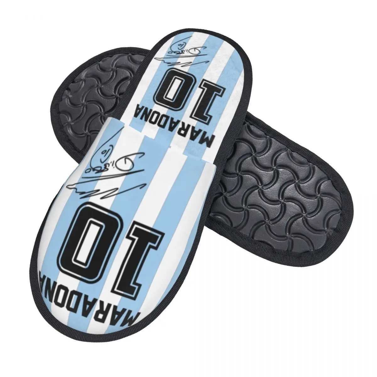 Custom Argentina Soccer Legend D10s Diego Maradona Guest Slippers for Bathroom Women House Slipper