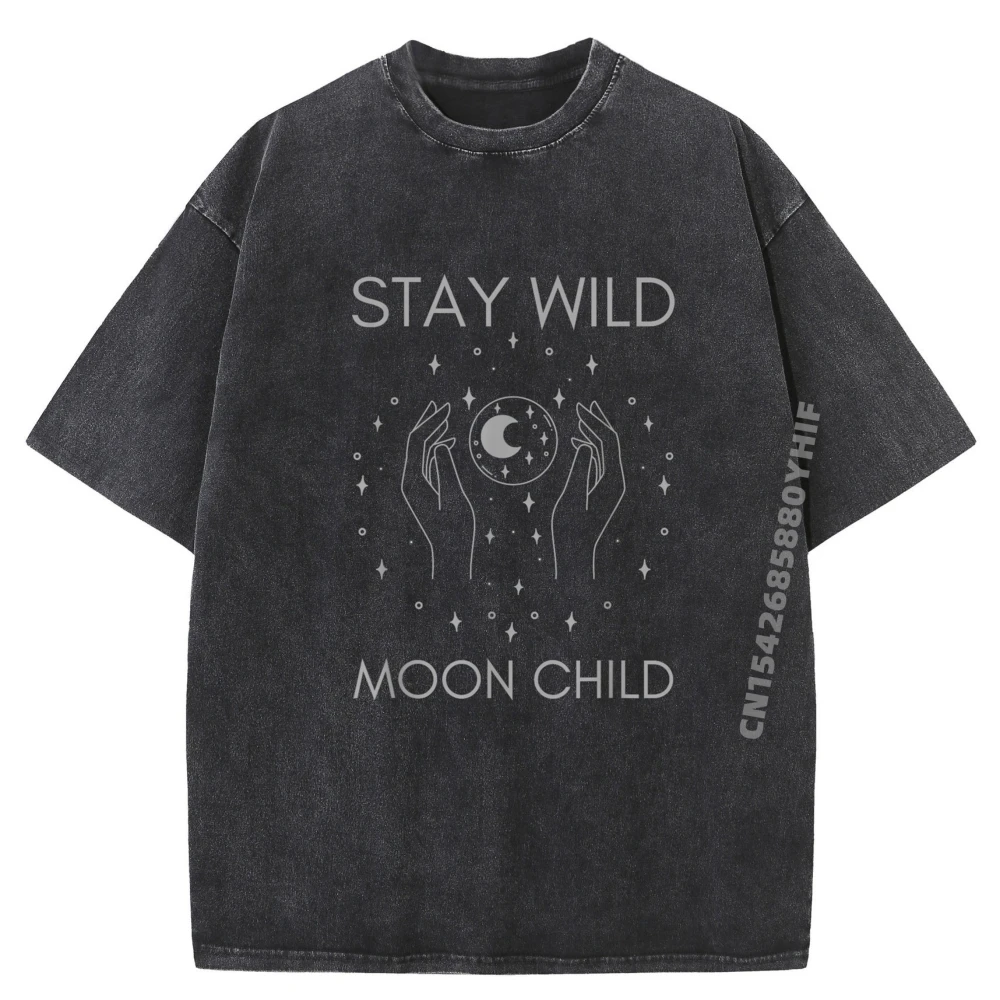 

Fun Wicca Boho Celestial Funny T Shirts Hot Sale Simple Printed Tees Mens Comfortable Washed Clothes Leisure
