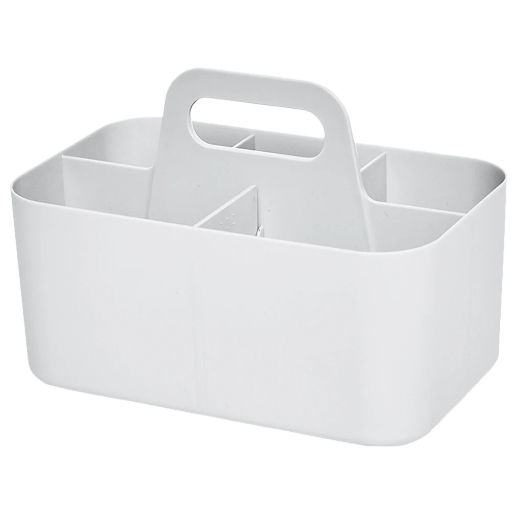 

Stationery Storage Box White PP Material Portable Desk Organizer Supply Container Painting Tool Holder Classroom Sundries