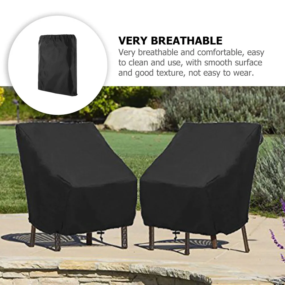 

Outdoor Waterproof Chair Cover Black 190T 70x79x70cm Dust Proof Furniture Protector Garden Patio Anti UV Easy Clean