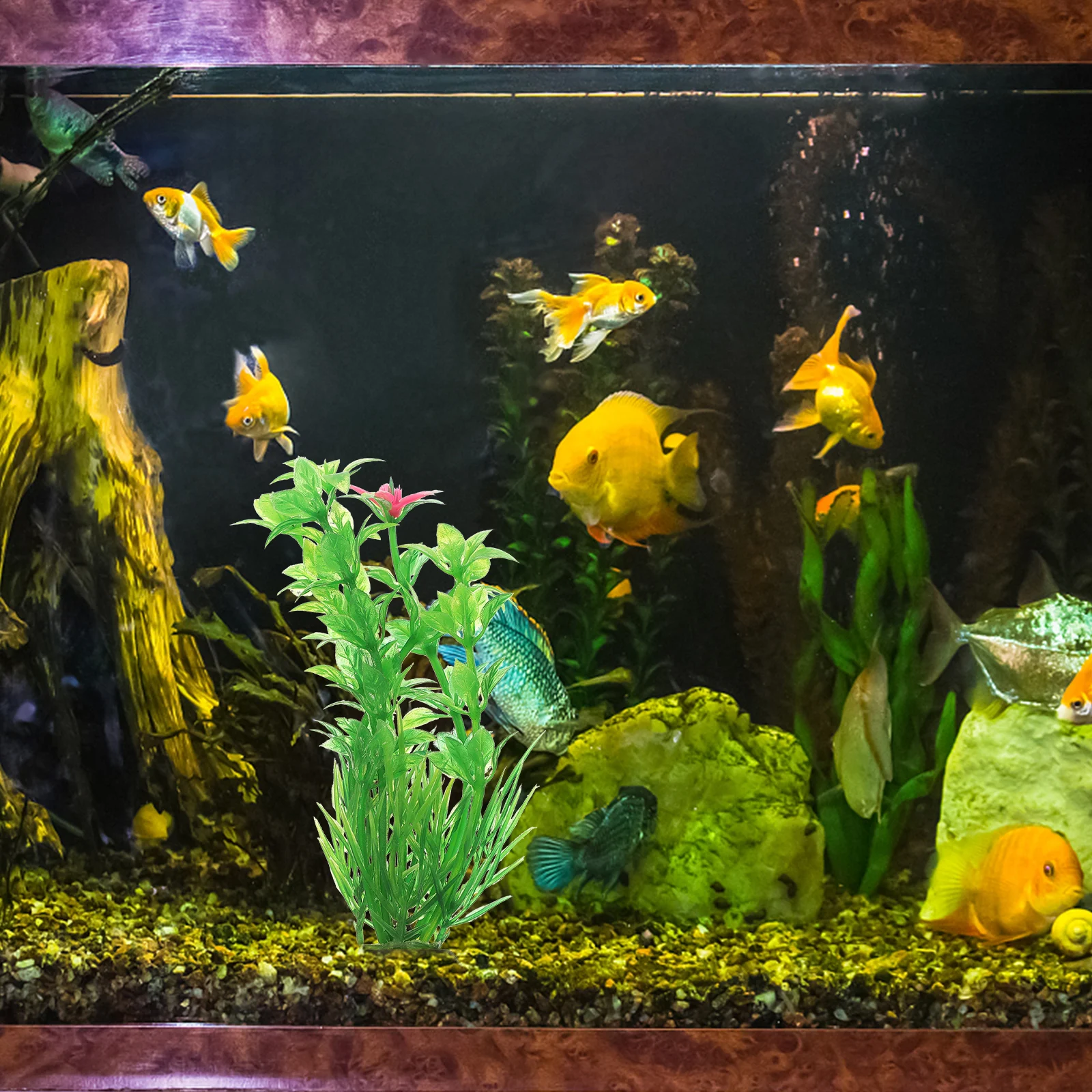 

10Pcs Fish Tank Grass Artificial Aquarium Plant Plastic Decorative Aquarium Grass for DIY Home Tank Landscape Decor