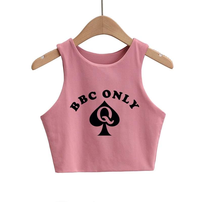 BBC ONLY-camisetas ajustadas con estampado de espadas para mujer, Top Sexy sin mangas con cuello redondo, Top de nailon doble, camiseta sin mangas