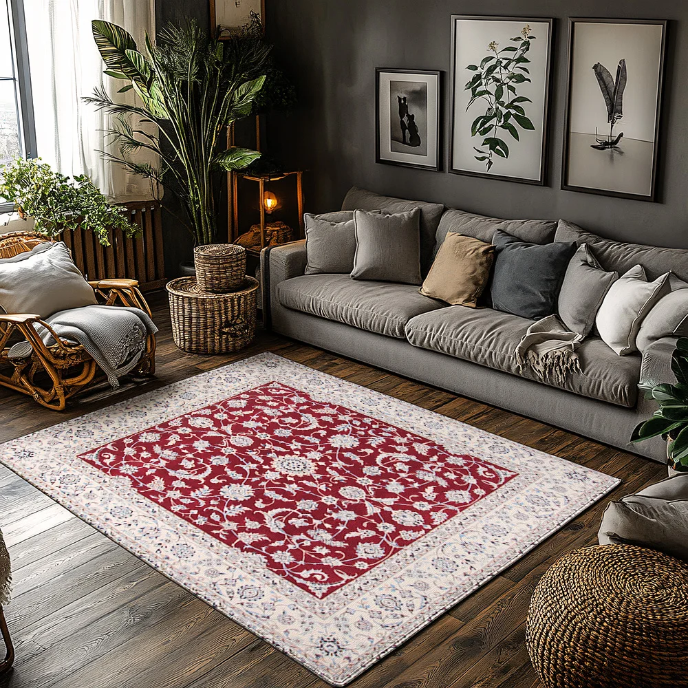 

Decorative Vintage Persian Rug with Floral Design Large Area Rugs for Living Room Decor8x10 ft Size (Multicolor)